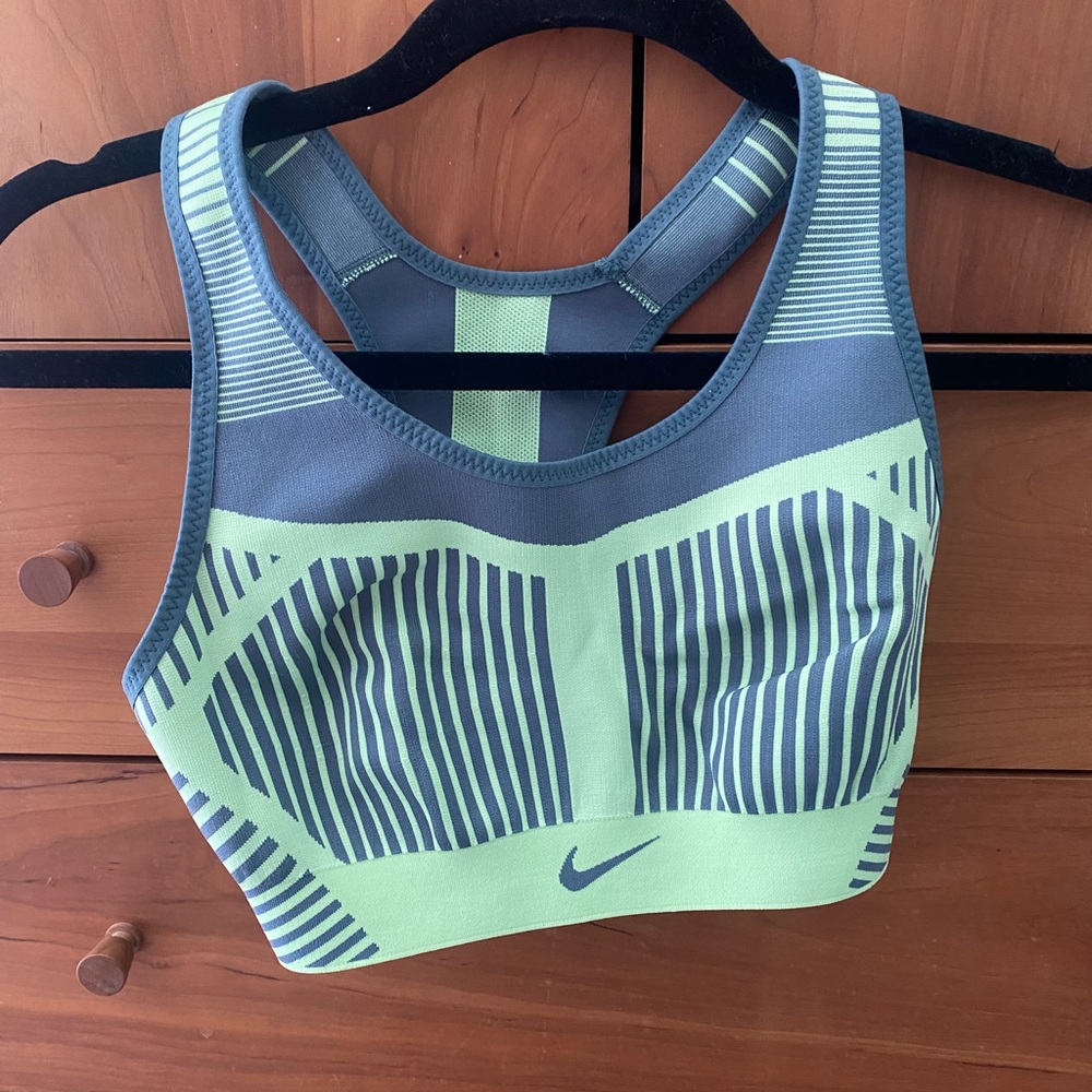 Nike Green and Gray Sports Bra